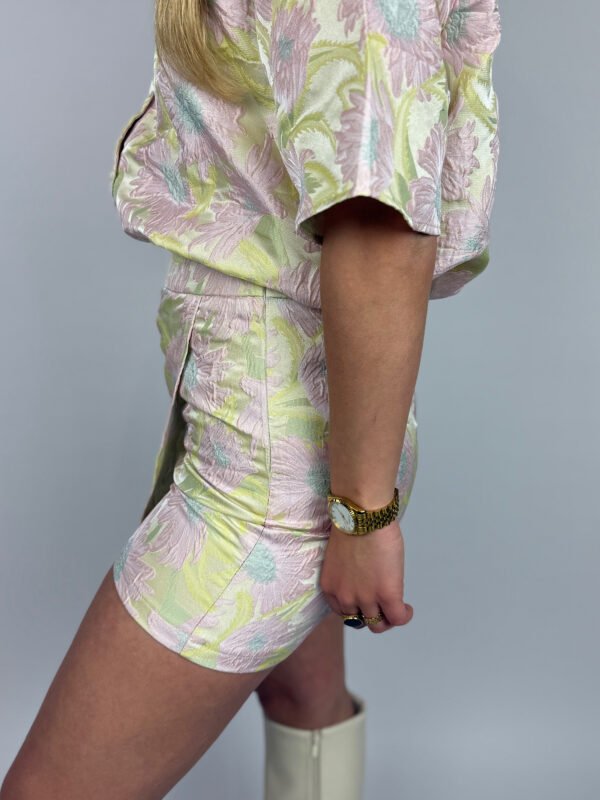 Lime skort met bloemenprint Luna