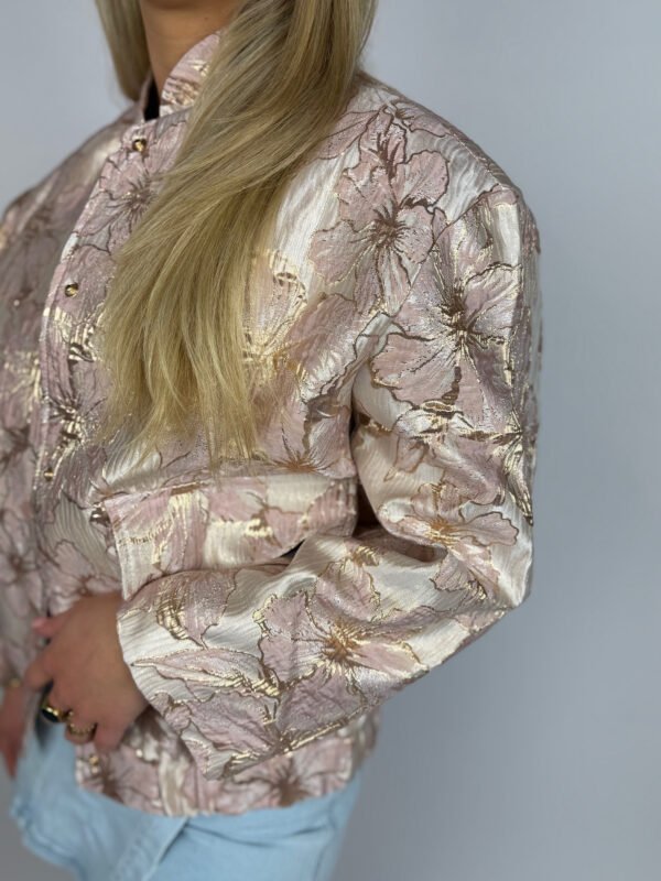 Roze jacquard bomber jack