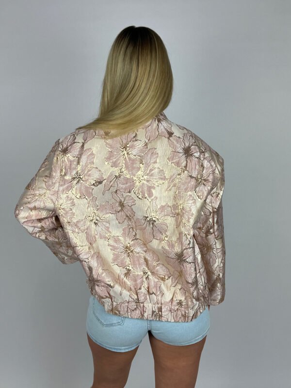 Roze jacquard bomber jack