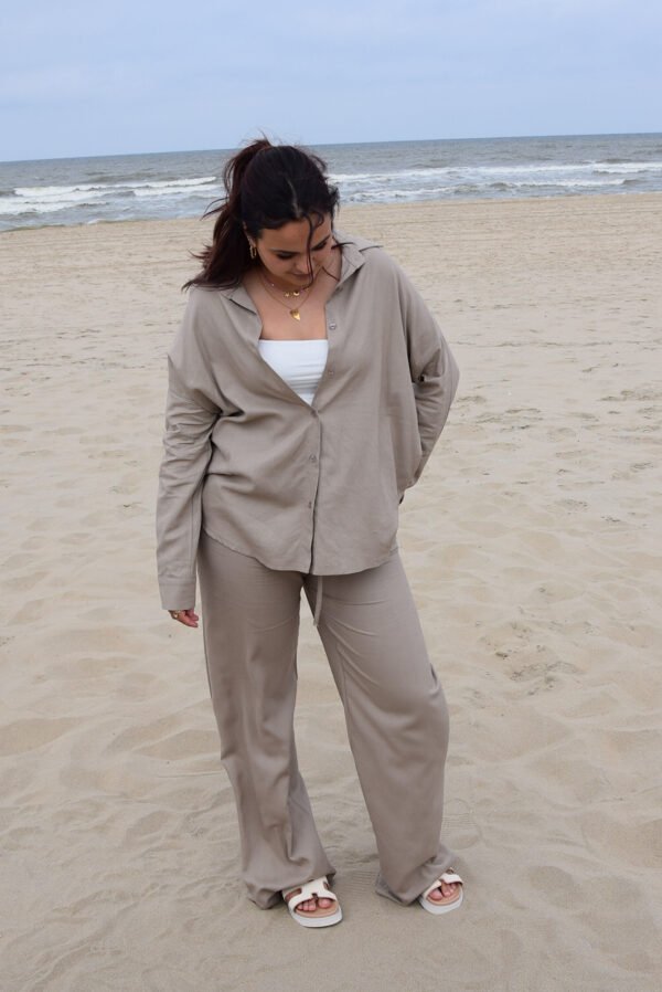 ZM - Taupe linnen broek