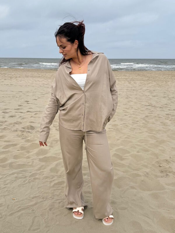 ZM - Taupe linnen broek
