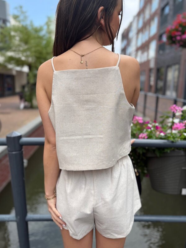 Beige linnen Nox top