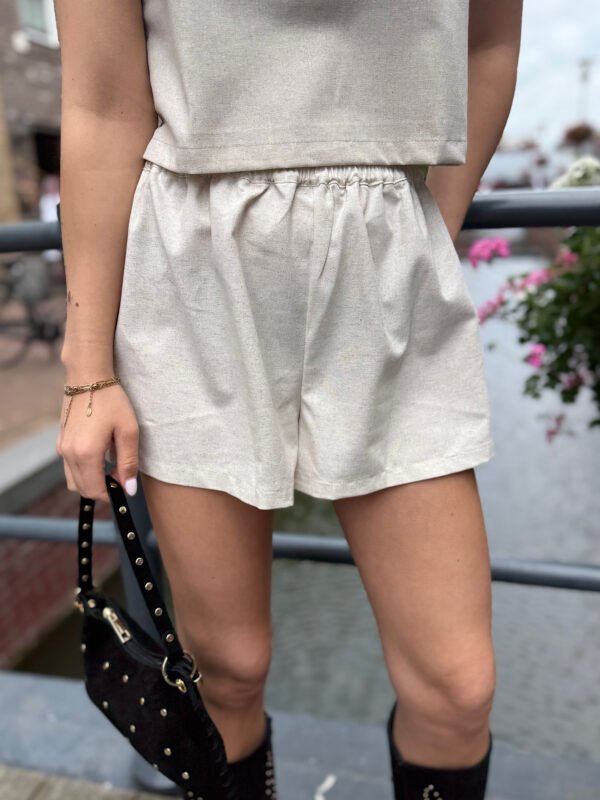 Beige linnen short Nox