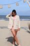 Beige pinstripe strikblazer