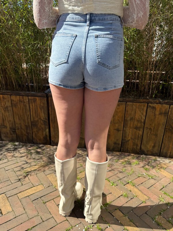 Blauw denim skort assymetrisch 2815