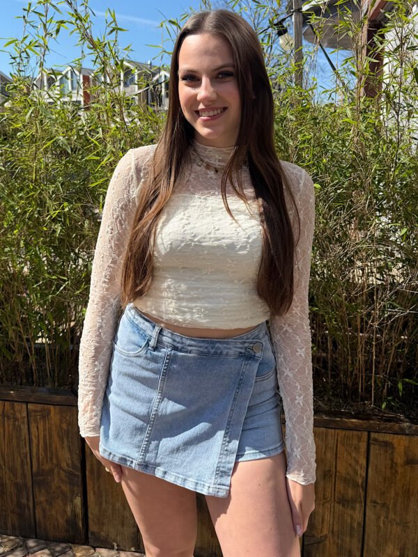 Blauw denim skort assymetrisch 2815
