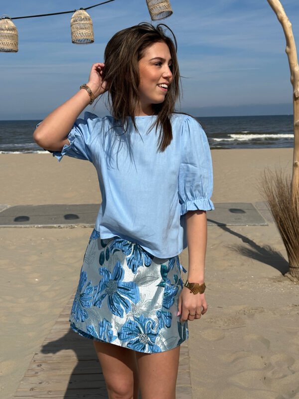 Blauw jacquard skort Norie