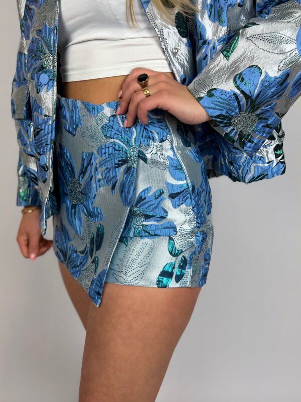 Blauw jacquard skort Norie