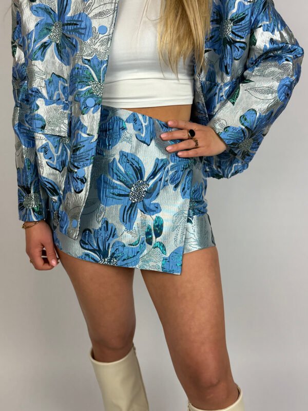 Blauw jacquard skort Norie