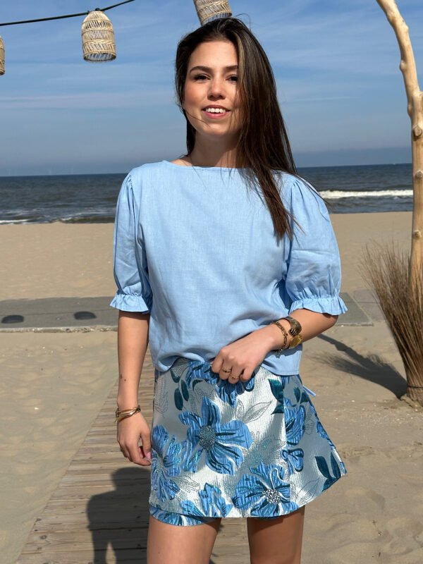 Blauw jacquard skort Norie