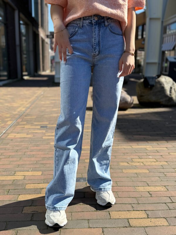 Blauwe straight fit high waist jeans 3760