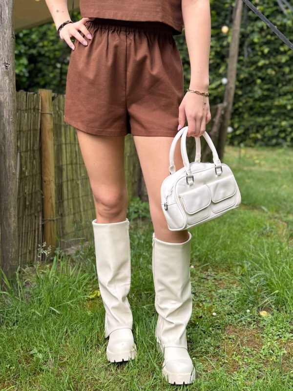 Bruin linnen short Nox