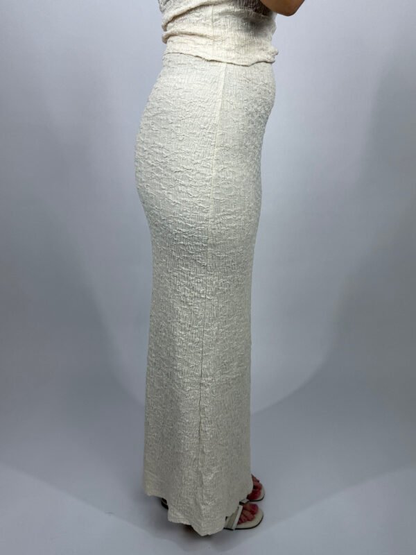 Ecru wafel maxi rok Yade