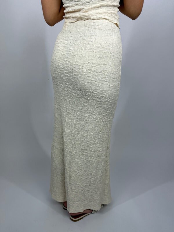Ecru wafel maxi rok Yade