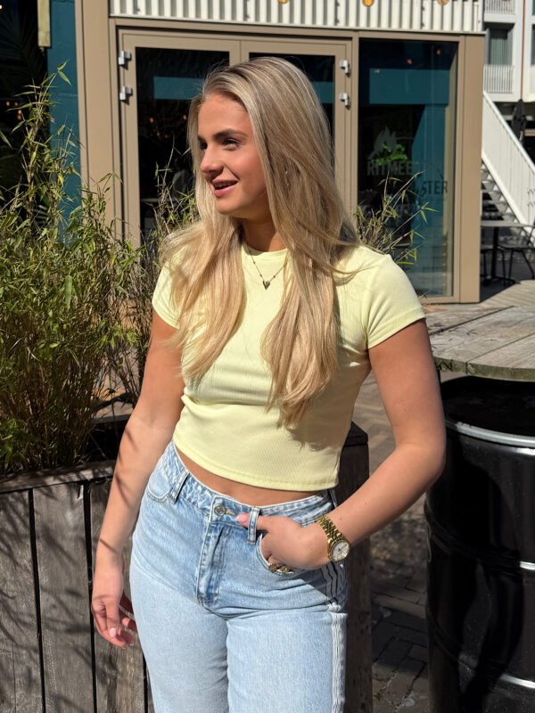 Geel cropped shirt Deborah