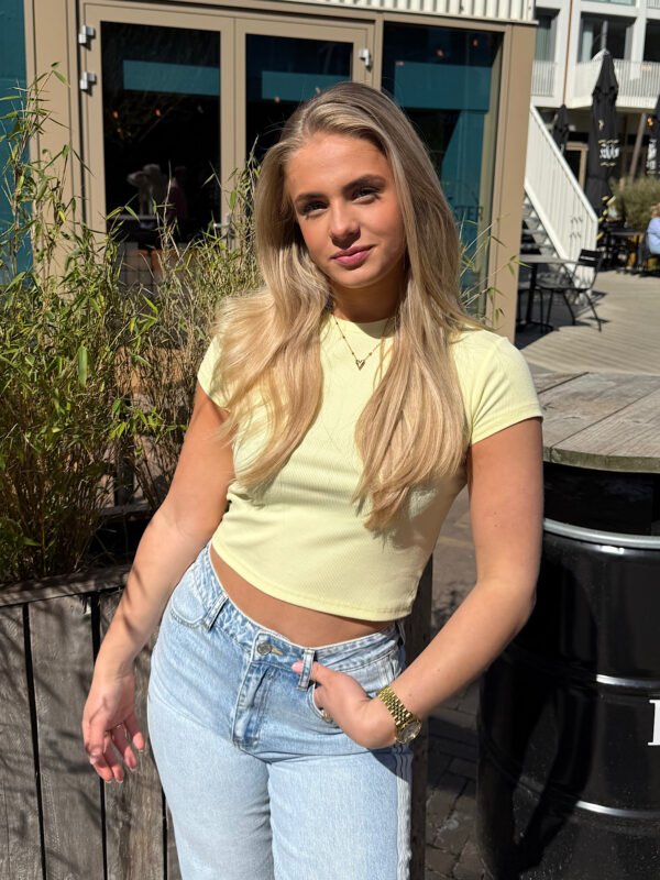 Geel cropped shirt Deborah