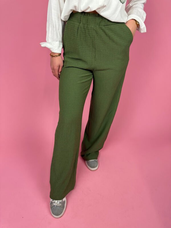 Khaki structuur broek Patty
