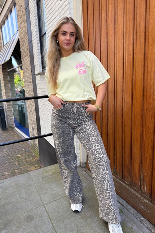 Leopard dad fit jeans