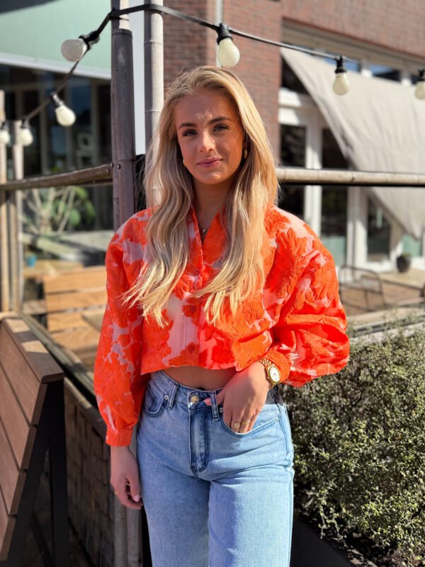 Oranje oversized blouse Daisy