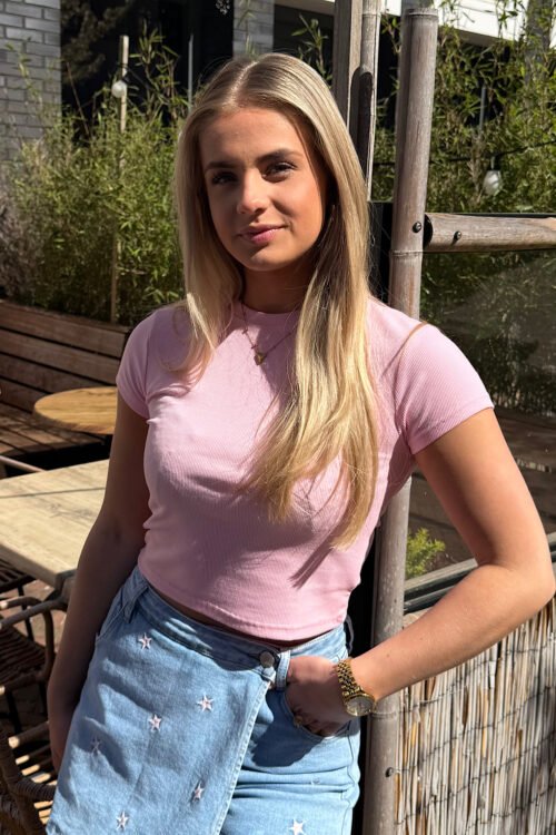 Roze cropped shirt Deborah