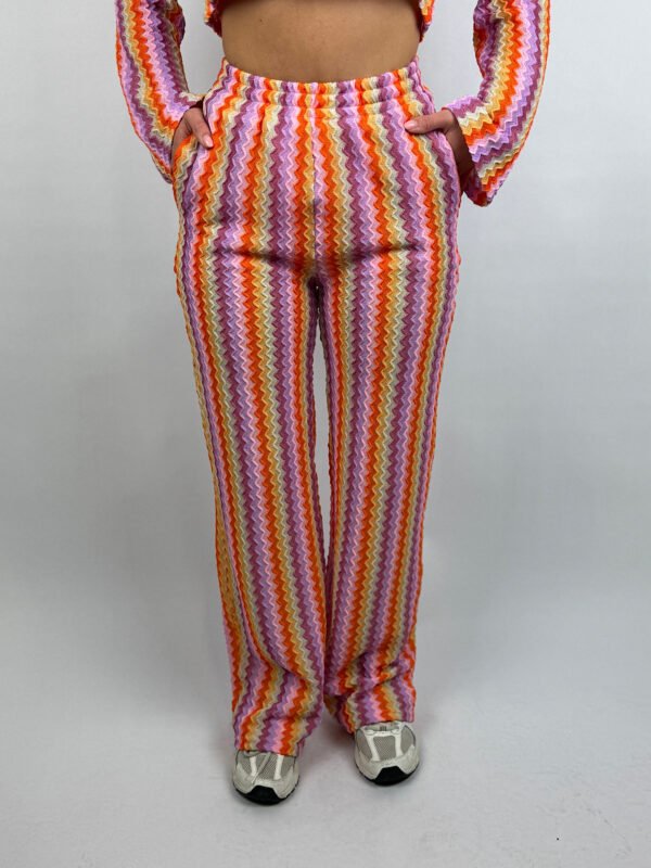 Roze/ multi gehaakte broek