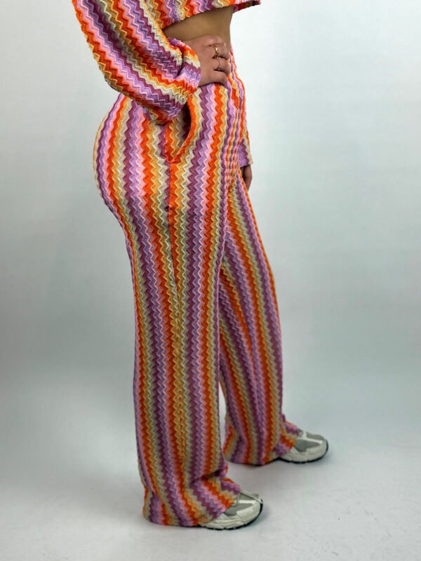 Roze/ multi gehaakte broek