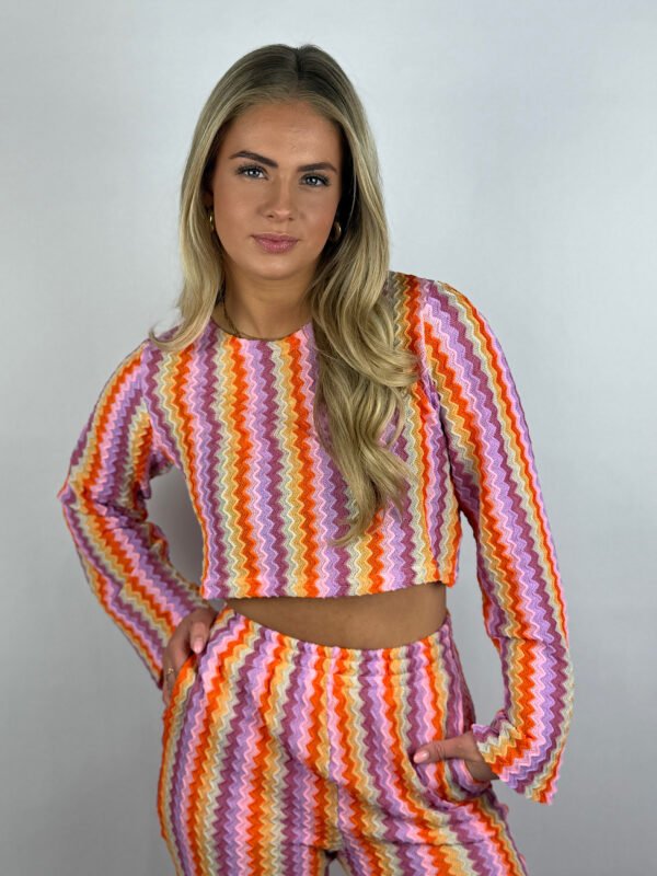 Roze/ multi gehaakte top