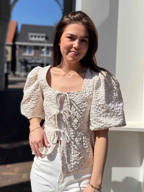 Taupe strik top Soof