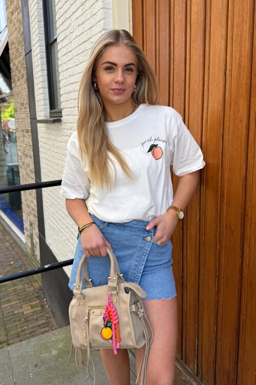 Wit t-shirt Peach Please