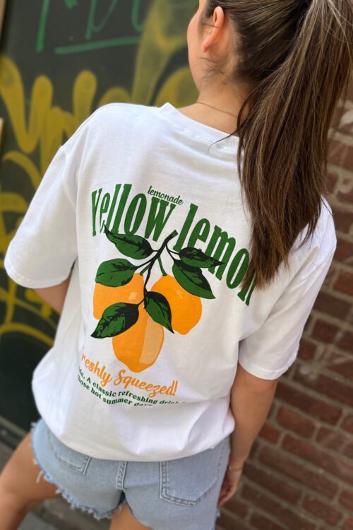 Wit t-shirt yellow lemon