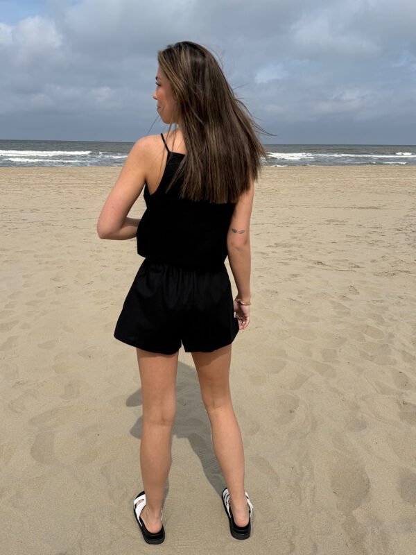 Zwart linnen short Nox