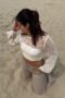 Beige gehaakte top