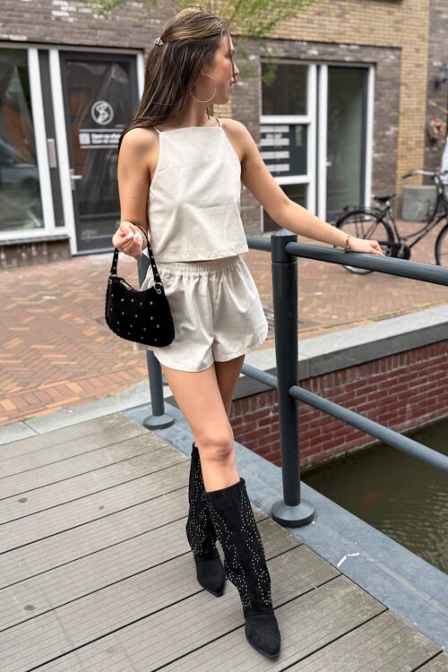 Beige linnen short Nox