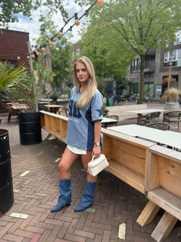 Blauwe denim jersey