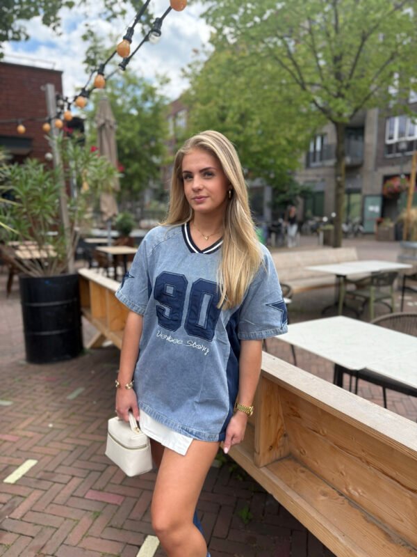 Blauwe denim jersey