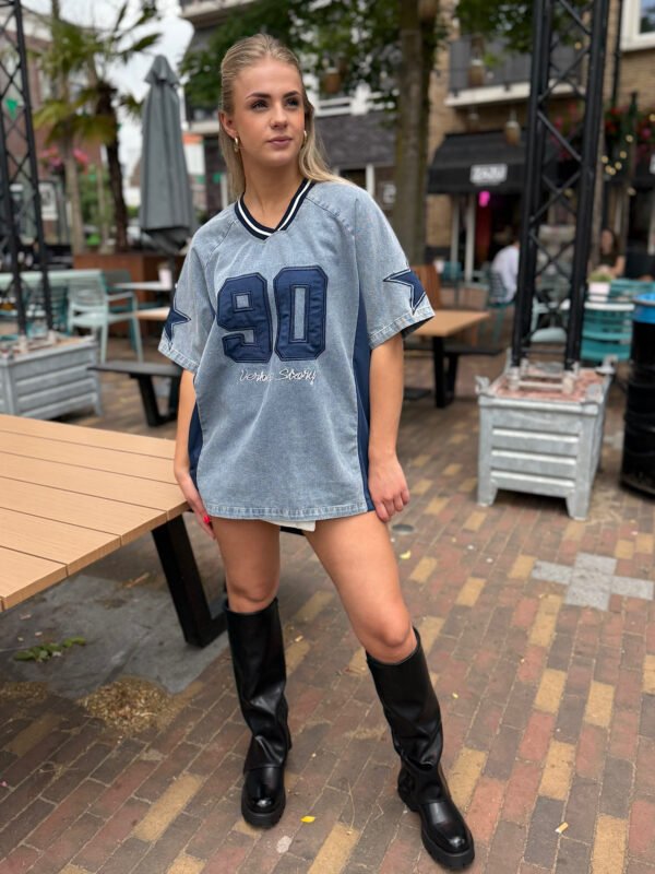 Blauwe denim jersey
