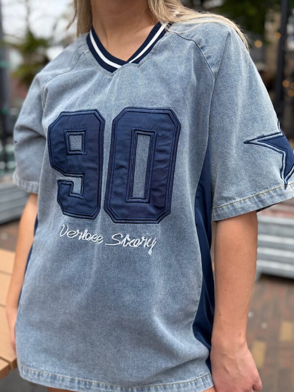 Blauwe denim jersey