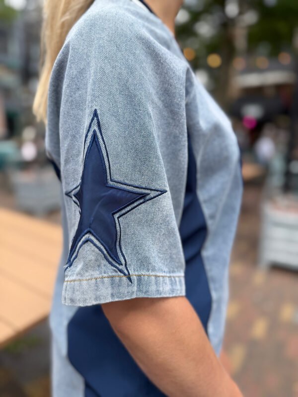 Blauwe denim jersey