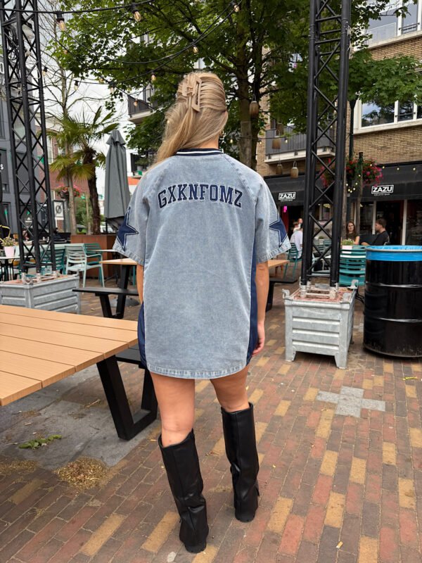 Blauwe denim jersey