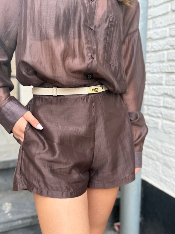 Bruin satijnen short Xiva