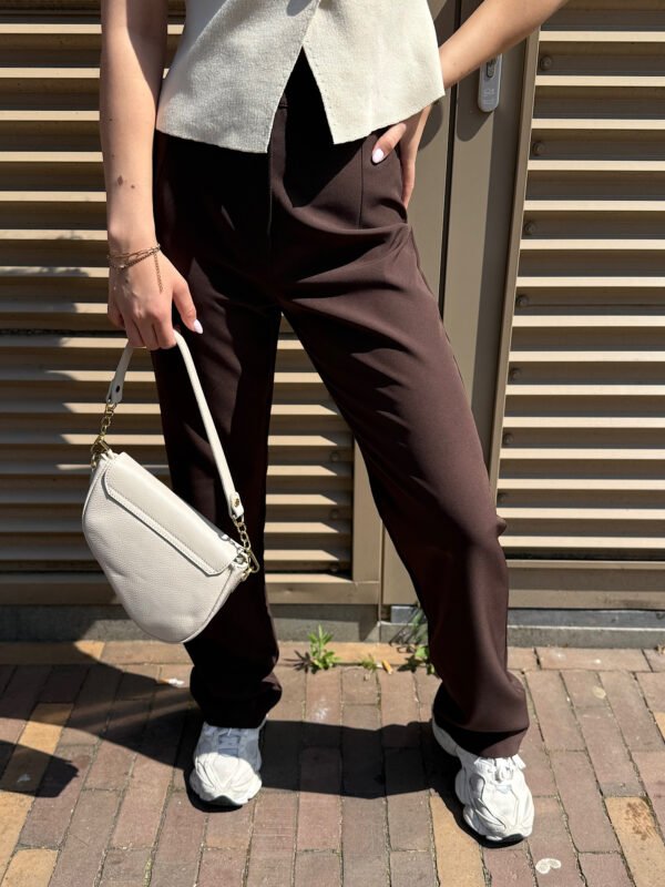 Bruine highwaist pantalon Pien