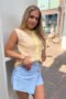 Geel/ roze gestreept knit gilet