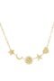 Gouden zon maan ster ketting