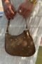 Taupe suede Casey tas met studs