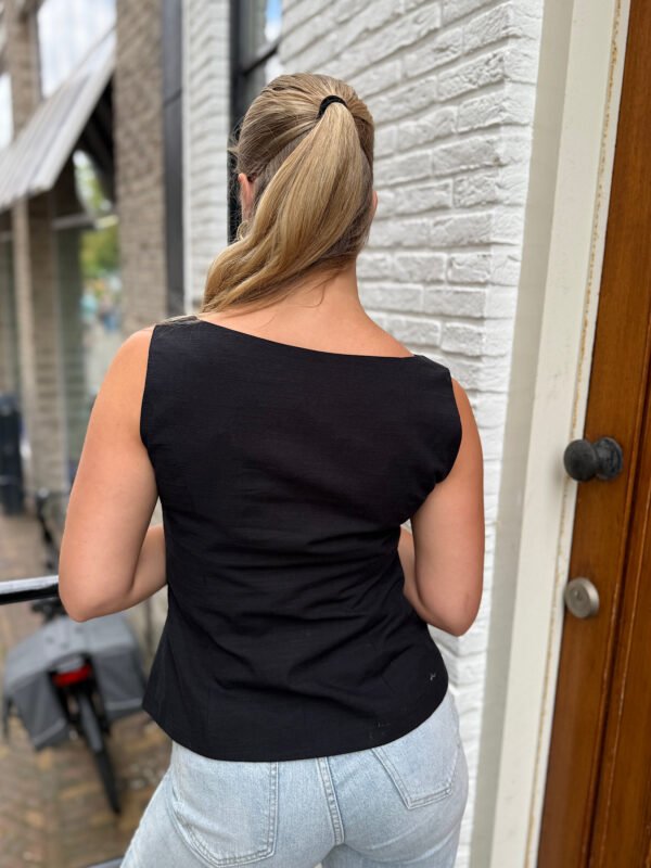 Zwart gilet boothals