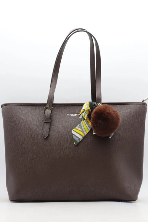 Bruine shopper met sjaaltje Joy 2508