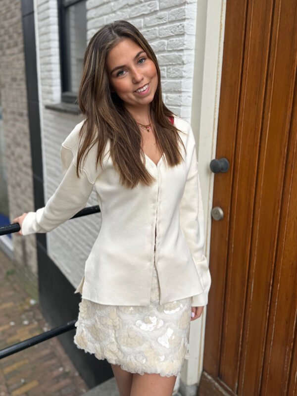 Ecru getailleerd vest Cassy