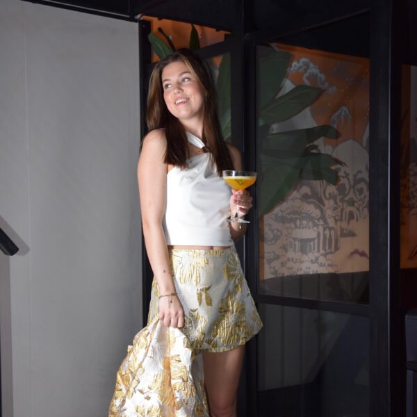 Gele jacquard skort Norie