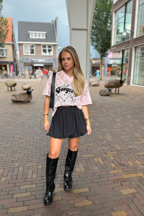 Roze kanten jersey gorgeous