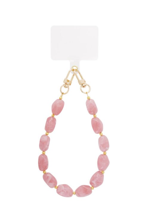 Acryl kralen telefoonkoord – roze